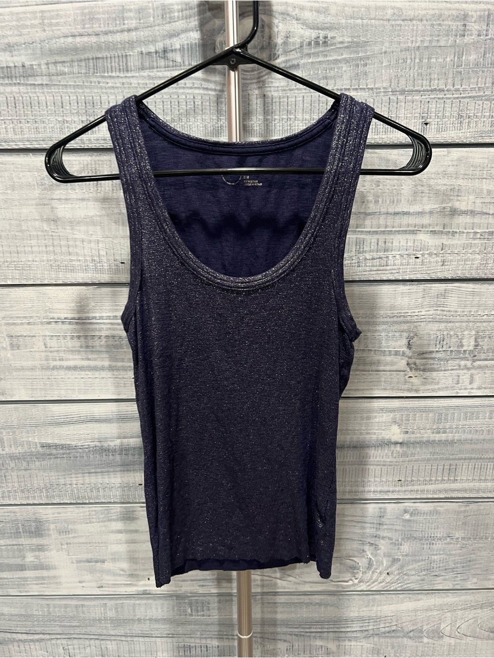 Aerie Sparkle Scoop Neck Navy Tank Top